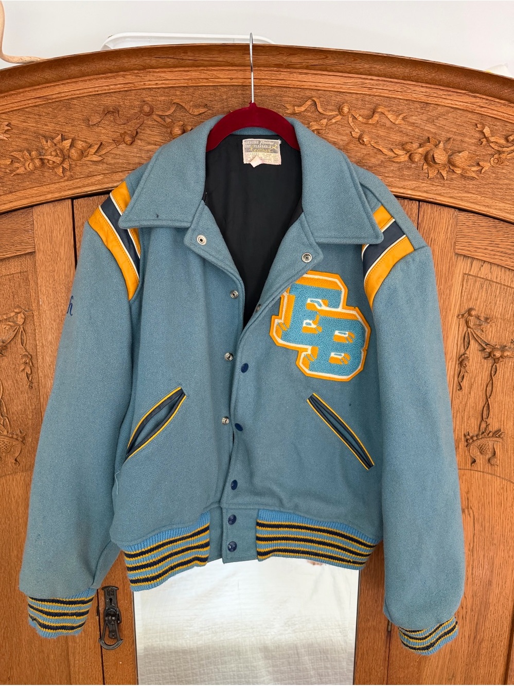 Blue & Yellow Vintage Letterman Jacket “Mitch”